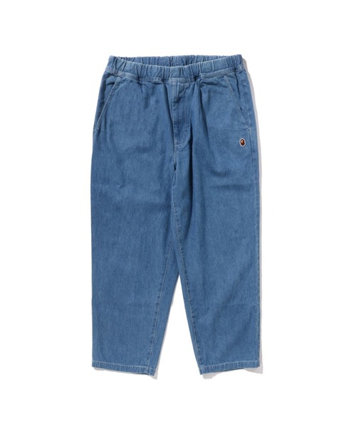 A BATHING APE（アベイシングエイプ）の「ONE POINT 1 PLEAT ELASTICATED DENIM PANTS（デニムパンツ・メンズ・ブラック/ライトインディゴブルー・LARGE/SMALL/MEDIUM/X-LARGE/XX-LARGE）」の2枚目の写真