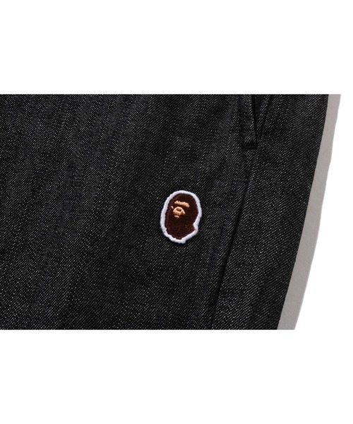 A BATHING APE（アベイシングエイプ）の「ONE POINT 1 PLEAT ELASTICATED DENIM PANTS（デニムパンツ・メンズ・ブラック/ライトインディゴブルー・LARGE/SMALL/MEDIUM/X-LARGE/XX-LARGE）」の6枚目の写真