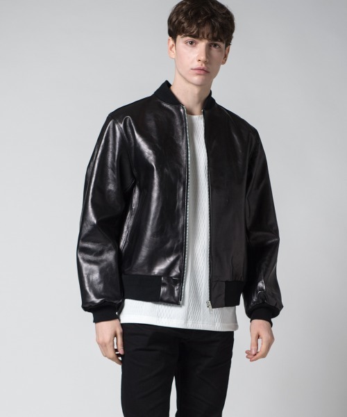 Buffalo Bobs(バッファローボブズ)の「AMY(エイミー)ラムレザー MA-1 フライトジャケット(MA-1・メンズ・ブラック・1/S/2/M/3/L/4(LL))」の18枚目の写真