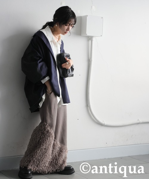 antiqua（アンティカ）の「フェザー ニット スカート（スカート・レディース・モカ/アイボリー/ブラック・ONESIZE）」の17枚目の写真
