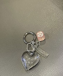 CERCA（チェルカ）の「HALEY PESCA/カラフルクリアハートキーリング　チャーム（キーホルダー）」