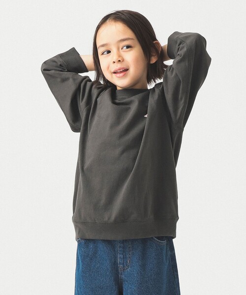 DANTON(ダントン)の「DANTON / KIDS' LONG SLEEVE SWEAT T-SHIRT PLAIN 2025SS(105~135cm)(Tシャツ/カットソー・キッズ・チャコールグレー・115/135/125/105)」の3枚目の写真