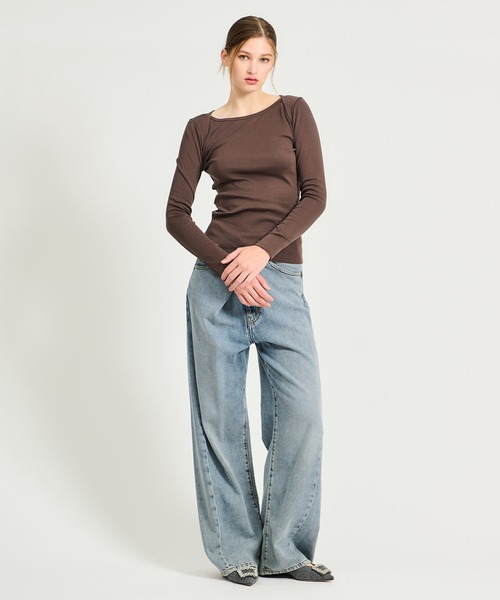 ESTNATION(エストネーション)の「GOOD PEOPLE GOOD STITCHING GOOD PRODUCT for ESTNATION / オーガニックコットン ロングスリーブ Tシャツ(Tシャツ/カットソー・レディース・ブラウン/レッド/ネイビー/オフホワイト・FREE)」の10枚目の写真
