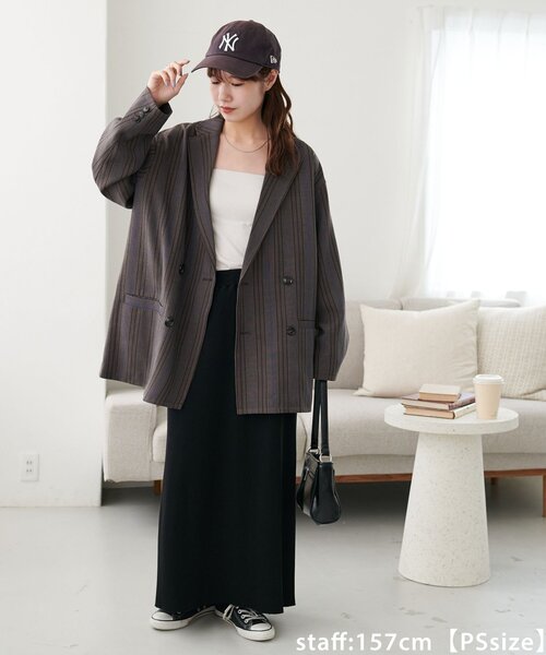 セール】【ユニセックス】チェックWブレストオーバージャケット