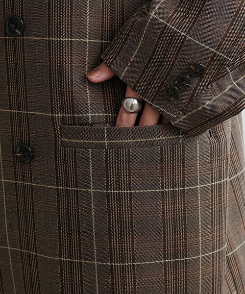 セール】【ユニセックス】チェックWブレストオーバージャケット