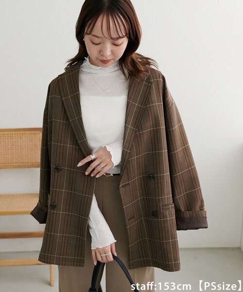 DISCOAT ディスコート チェックWブレストジャケット ユニセックス/サイズ追加！】チェックWブレストオーバー