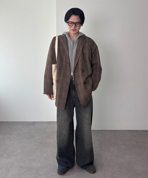 ユニセックス/サイズ追加！】チェックWブレストオーバー