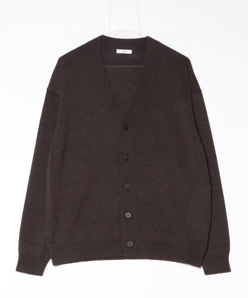 ATON（エイトン）の「【ATON】WOOL WASHI  OVERSIZED CARDIGAN（カーディガン/ボレロ・メンズ・ブラック/ブラウン・4）」の2枚目の写真