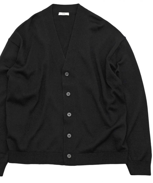 ATON（エイトン）の「【ATON】WOOL WASHI  OVERSIZED CARDIGAN（カーディガン/ボレロ・メンズ・ブラウン/ブラック・4）」の9枚目の写真