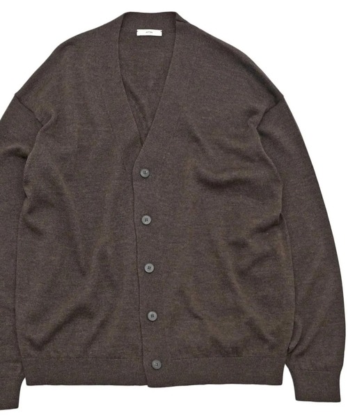 ATON（エイトン）の「【ATON】WOOL WASHI  OVERSIZED CARDIGAN（カーディガン/ボレロ・メンズ・ブラウン/ブラック・4）」の5枚目の写真