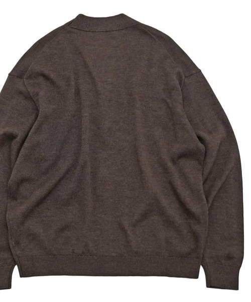 ATON（エイトン）の「【ATON】WOOL WASHI  OVERSIZED CARDIGAN（カーディガン/ボレロ・メンズ・ブラウン/ブラック・4）」の4枚目の写真