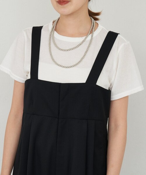 SHENERY（シーナリー）の「シャイニー天竺Tシャツ（Tシャツ/カットソー・レディース・ブルー/オフホワイト/ブラック/ピンク・FREE）」の2枚目の写真