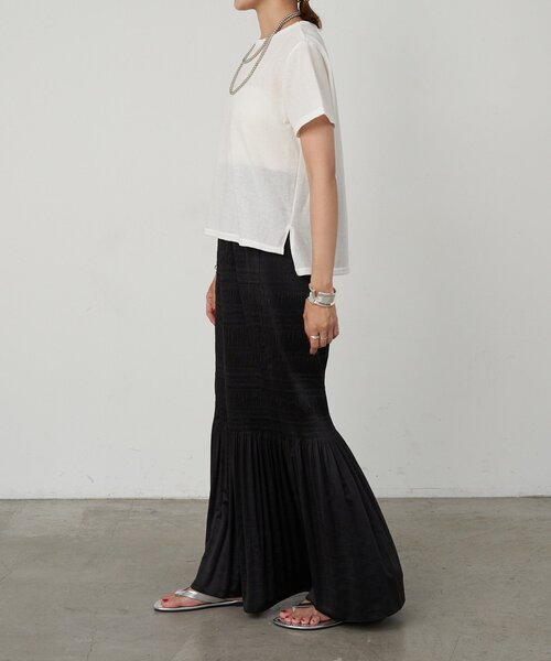 SHENERY（シーナリー）の「シャイニー天竺Tシャツ（Tシャツ/カットソー・レディース・ブルー/オフホワイト/ブラック/ピンク・FREE）」の14枚目の写真