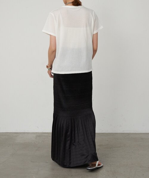 SHENERY（シーナリー）の「シャイニー天竺Tシャツ（Tシャツ/カットソー・レディース・ブルー/オフホワイト/ブラック/ピンク・FREE）」の15枚目の写真