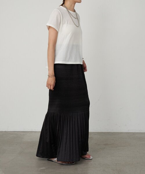 SHENERY（シーナリー）の「シャイニー天竺Tシャツ（Tシャツ/カットソー・レディース・ブルー/オフホワイト/ブラック/ピンク・FREE）」の16枚目の写真