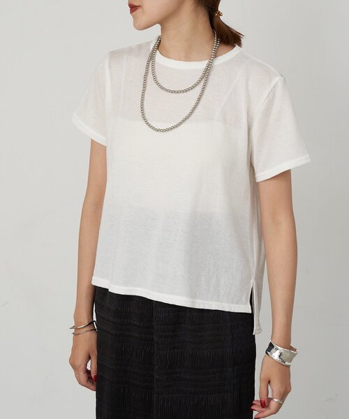 SHENERY（シーナリー）の「シャイニー天竺Tシャツ（Tシャツ/カットソー・レディース・ブルー/オフホワイト/ブラック/ピンク・FREE）」の17枚目の写真