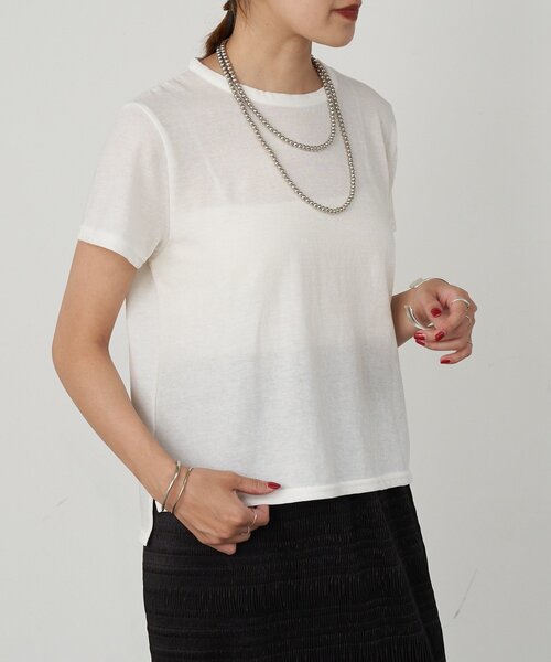 SHENERY（シーナリー）の「シャイニー天竺Tシャツ（Tシャツ/カットソー・レディース・ブルー/オフホワイト/ブラック/ピンク・FREE）」の20枚目の写真