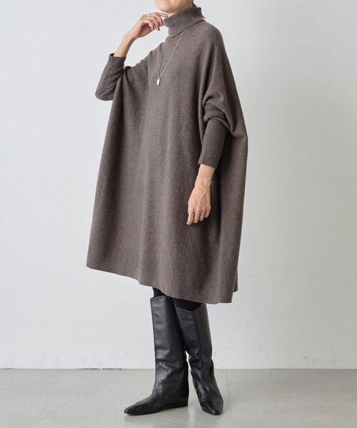 ビアズリー ビッグロングタートルネックニット ブラック 美品