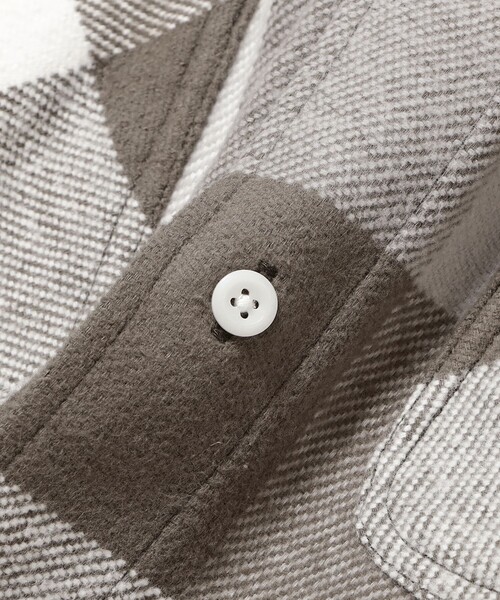 BEAMS（ビームス）の「フード チェック ネルシャツ（シャツ/ブラウス・メンズ・グレー/オリーブ・M/L/XL/S）」の5枚目の写真