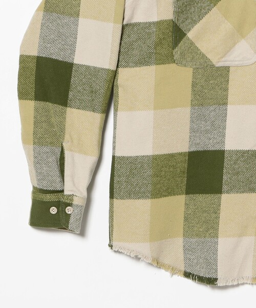BEAMS（ビームス）の「フード チェック ネルシャツ（シャツ/ブラウス・メンズ・グレー/オリーブ・M/L/XL/S）」の9枚目の写真