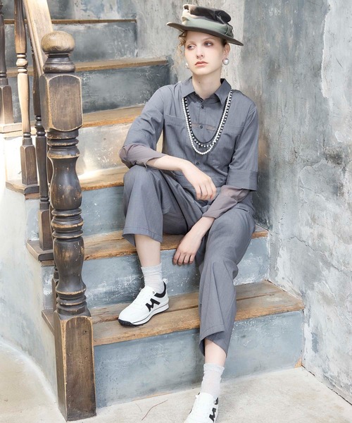 Cepica（セピカ）の「レイヤード風オールインワン（サロペット/オーバーオール・レディース・グレー・FREE）」の2枚目の写真