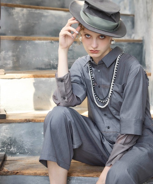 Cepica（セピカ）の「レイヤード風オールインワン（サロペット/オーバーオール・レディース・グレー・FREE）」の4枚目の写真