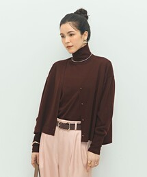 《手洗い可能》《アンサンブル対応》18G天竺ゆったりVネックカーディガン