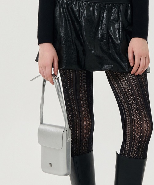 GENERAL IDEA(ジェネラルアイデア)の「GENERAL IDEA/ジェネラルアイディア crack square mini bag ポシェット(ショルダーバッグ・レディース・ブラック/シルバー・FREE)」の4枚目の写真
