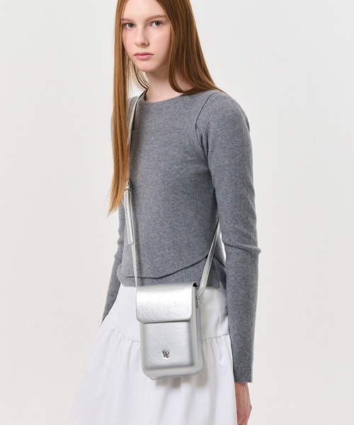 GENERAL IDEA(ジェネラルアイデア)の「GENERAL IDEA/ジェネラルアイディア crack square mini bag ポシェット(ショルダーバッグ・レディース・ブラック/シルバー・FREE)」の9枚目の写真