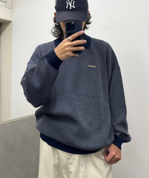 CIAOPANIC(チャオパニック)の「バーズアイニットロングスリーブニットポロ(ニット/セーター・レディース・ブラック/ネイビー/ブラウン・FREE)」の3枚目の写真