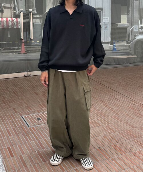 CIAOPANIC(チャオパニック)の「バーズアイニットロングスリーブニットポロ(ニット/セーター・レディース・ブラック/ネイビー/ブラウン・FREE)」の6枚目の写真