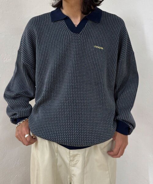 CIAOPANIC(チャオパニック)の「バーズアイニットロングスリーブニットポロ(ニット/セーター・レディース・ブラック/ネイビー/ブラウン・FREE)」の9枚目の写真