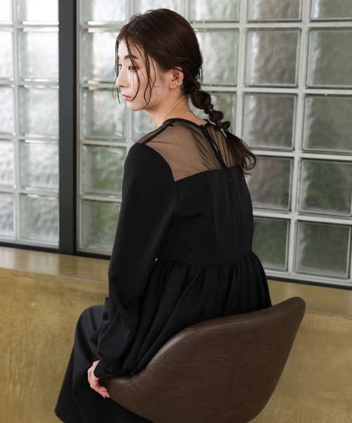 select MOCA(セレクトモカ)の「【オケージョン/結婚式】ペプラムバルーンドッキングワンピース(ドレス・レディース・ベージュ/ブラック・MEDIUM/LARGE)」の17枚目の写真