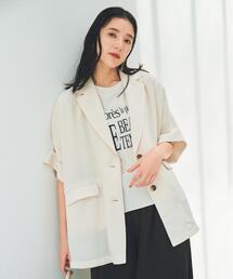 ドルマン半袖ジャケット【洗える】