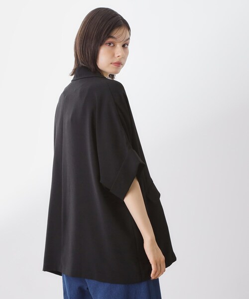 THE SHOP TK （ザ ショップ ティーケー ）の「ドルマン半袖ジャケット【洗える】（テーラードジャケット・レディース・ブラウン系/ブラック/アイボリー・99）」の17枚目の写真