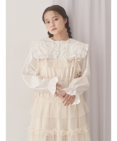 セール】ribbonフリルカラーブラウス（シャツ/ブラウス）｜merry jenny