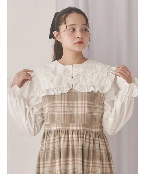 ribbonフリルカラーブラウス（シャツ/ブラウス）｜merry jenny（メリー