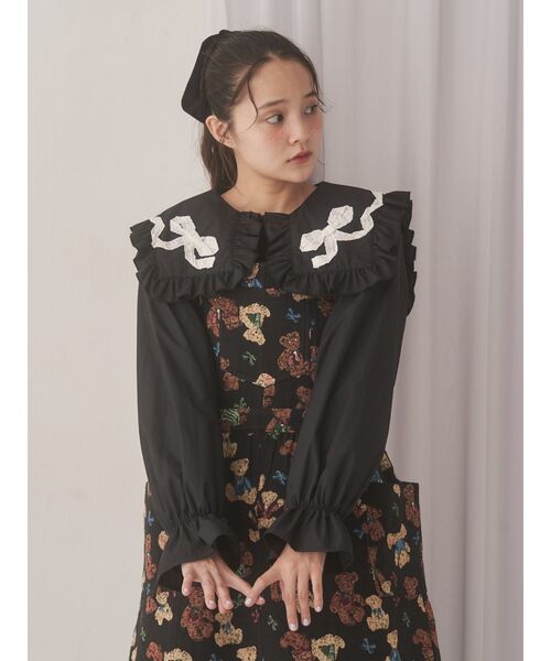 新品タグ付きmerry jennyメリージェニーribbonフリルカラーブラウス ribbonフリルカラーブラウス（シャツ/ブラウス）｜merry jenny（メリー