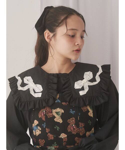 ribbonフリルカラーブラウス（シャツ/ブラウス）｜merry jenny（メリー