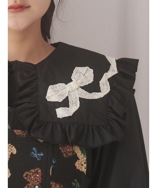 新品タグ付きmerry jennyメリージェニーribbonフリルカラーブラウス ribbonフリルカラーブラウス（シャツ/ブラウス）｜merry jenny（メリー