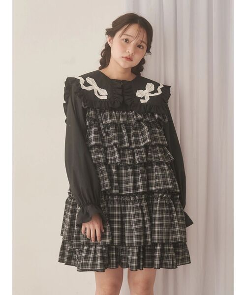 新品タグ付きmerry jennyメリージェニーribbonフリルカラーブラウス ribbonフリルカラーブラウス（シャツ/ブラウス）｜merry jenny（メリー