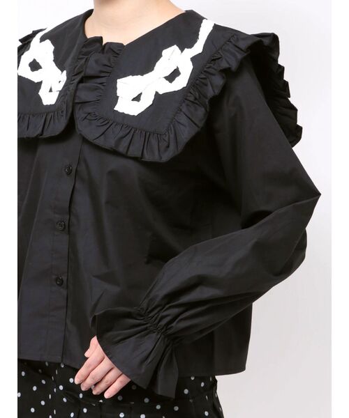 新品タグ付きmerry jennyメリージェニーribbonフリルカラーブラウス ribbonフリルカラーブラウス（シャツ/ブラウス）｜merry jenny（メリー