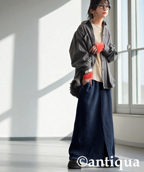 新品【adabat】アダバット　ワッフル素材 ウェストゴム　スカート　38 Ｍ 公式】adabat（アダバット）の通販 | レディースのスカート通販