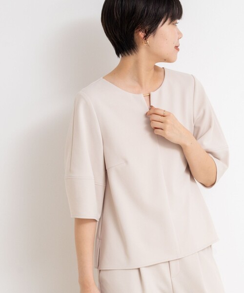 NOLLEY’S Sophi(ノーリーズソフィ)の「《セットアップ対応》カットジョーゼットコクーンスリーブプルオーバーブラウス(シャツ/ブラウス・レディース・ネイビー/ベージュ/ブラック・38)」の17枚目の写真