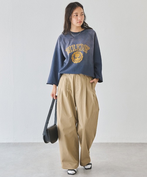 LAVEANGE（ラビアンジェ）の「ツータックヘリンボーンワイドスラックス（スラックス・レディース・ベージュ/グリーン/ブラック・マルチサイズ）」の20枚目の写真