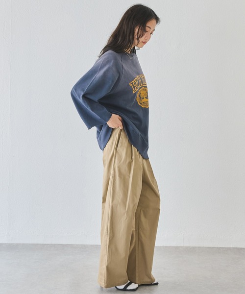 A110A2ページ ツータックヘリンボーンワイドスラックス（スラックス）｜LAVEANGE