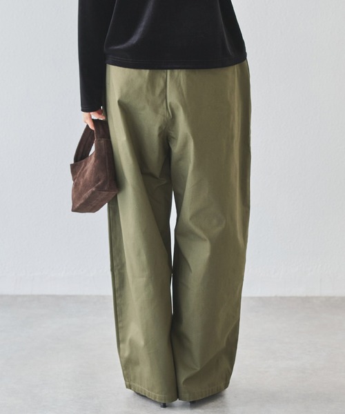 A110A2ページ ツータックヘリンボーンワイドスラックス（スラックス）｜LAVEANGE