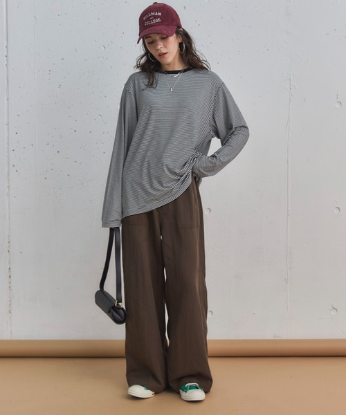 Doux archives（ドゥアルシーヴ）の「ボーダーインナーロンＴｅｅ（Tシャツ/カットソー・レディース・ブラウン系その他/ホワイト×ブラック/ブラック×ホワイト/ホワイト系その他・38）」の5枚目の写真