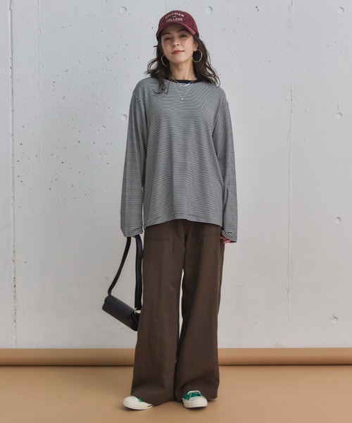 Doux archives（ドゥアルシーヴ）の「ボーダーインナーロンＴｅｅ（Tシャツ/カットソー・レディース・ブラウン系その他/ホワイト×ブラック/ブラック×ホワイト/ホワイト系その他・38）」の6枚目の写真