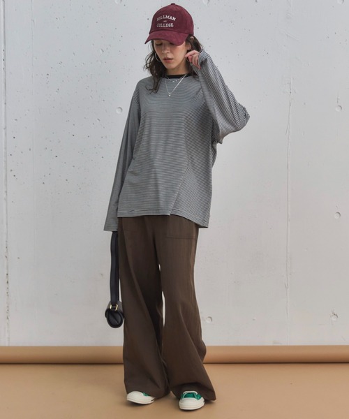 Doux archives（ドゥアルシーヴ）の「ボーダーインナーロンＴｅｅ（Tシャツ/カットソー・レディース・ブラウン系その他/ホワイト×ブラック/ブラック×ホワイト/ホワイト系その他・38）」の7枚目の写真